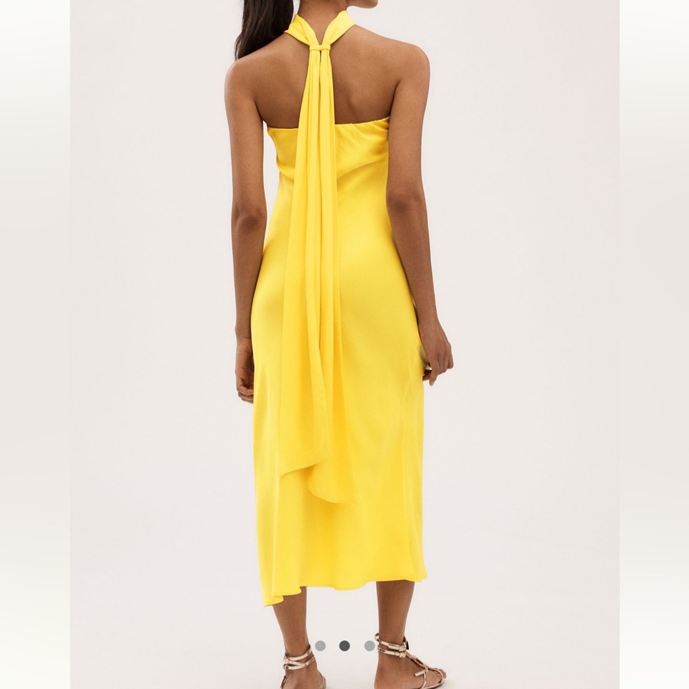 BHLDN Leah Yellow Strapless Dress Satin Scarf - Picture 2 of 4